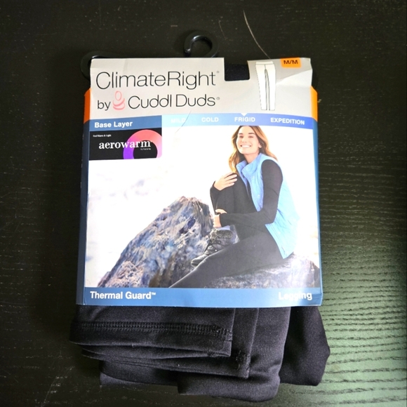 Cuddl Duds Women's Black Thermal Leggings Size M - Picture 1 of 5